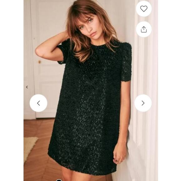 Sezane Cory Elegant Black Mini Cocktail Dress Size S - Picture 7 of 8